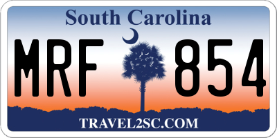 SC license plate MRF854