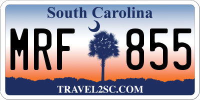 SC license plate MRF855