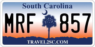SC license plate MRF857