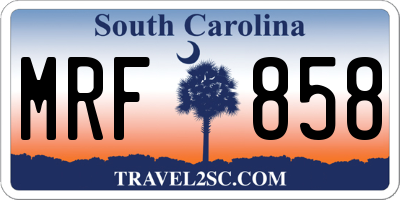 SC license plate MRF858