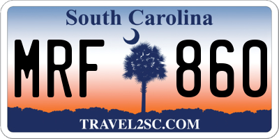 SC license plate MRF860