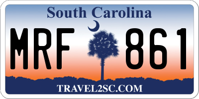 SC license plate MRF861