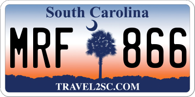 SC license plate MRF866