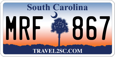 SC license plate MRF867