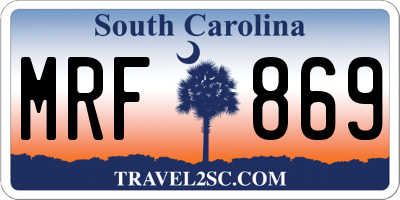 SC license plate MRF869