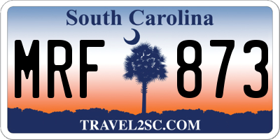 SC license plate MRF873