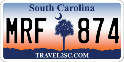 SC license plate MRF874
