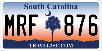 SC license plate MRF876
