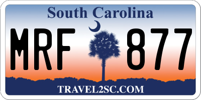 SC license plate MRF877
