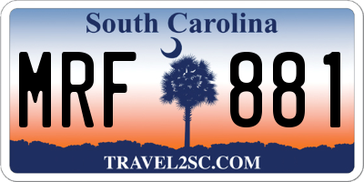 SC license plate MRF881