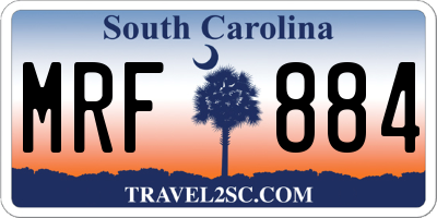 SC license plate MRF884