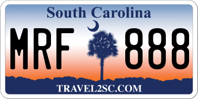 SC license plate MRF888