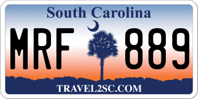 SC license plate MRF889
