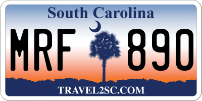 SC license plate MRF890