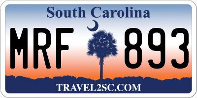 SC license plate MRF893