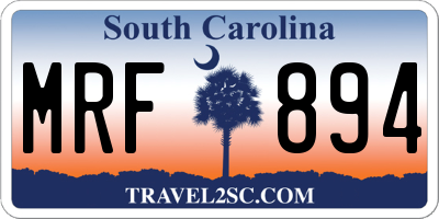 SC license plate MRF894