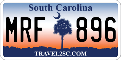 SC license plate MRF896
