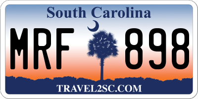 SC license plate MRF898