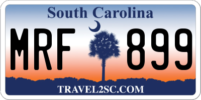 SC license plate MRF899