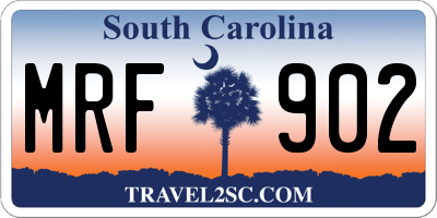 SC license plate MRF902