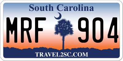 SC license plate MRF904