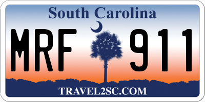 SC license plate MRF911