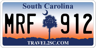 SC license plate MRF912