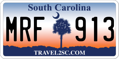 SC license plate MRF913