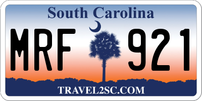 SC license plate MRF921