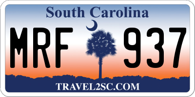 SC license plate MRF937