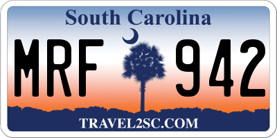 SC license plate MRF942