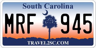 SC license plate MRF945