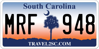 SC license plate MRF948
