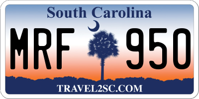 SC license plate MRF950
