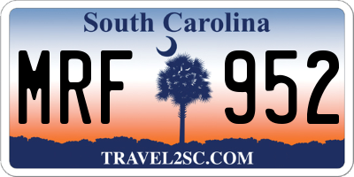 SC license plate MRF952