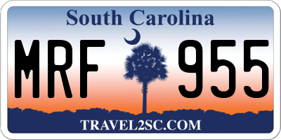 SC license plate MRF955