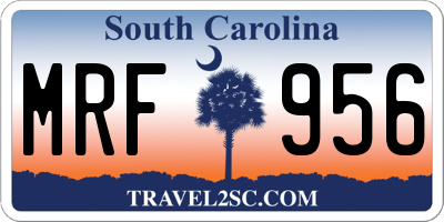 SC license plate MRF956