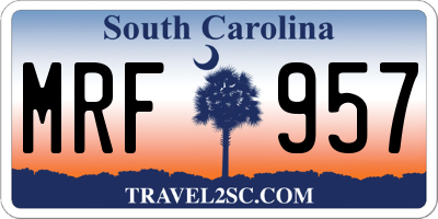 SC license plate MRF957