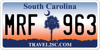 SC license plate MRF963