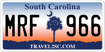 SC license plate MRF966