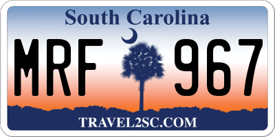 SC license plate MRF967