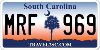 SC license plate MRF969
