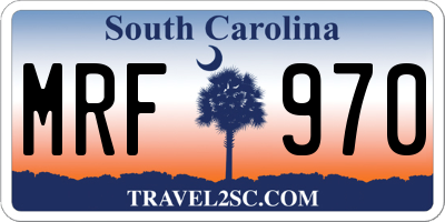 SC license plate MRF970