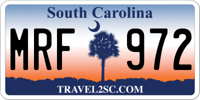 SC license plate MRF972