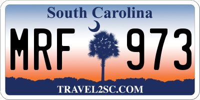 SC license plate MRF973