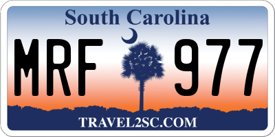 SC license plate MRF977