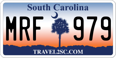 SC license plate MRF979