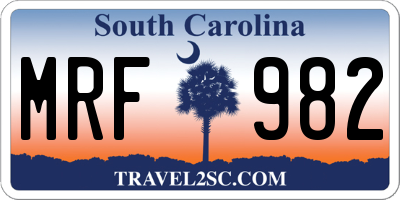 SC license plate MRF982