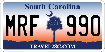 SC license plate MRF990