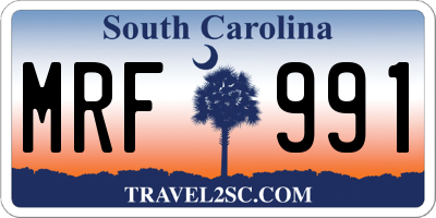 SC license plate MRF991